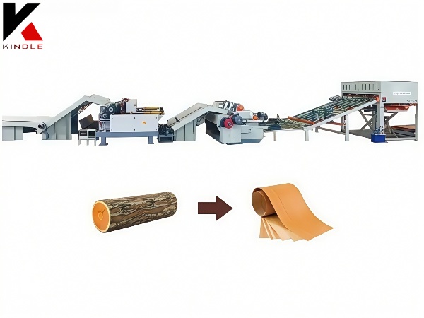 A linha de processamento de folheado incluiu o Log DeBarker e a Máquina de Peeling de folheado de madeira